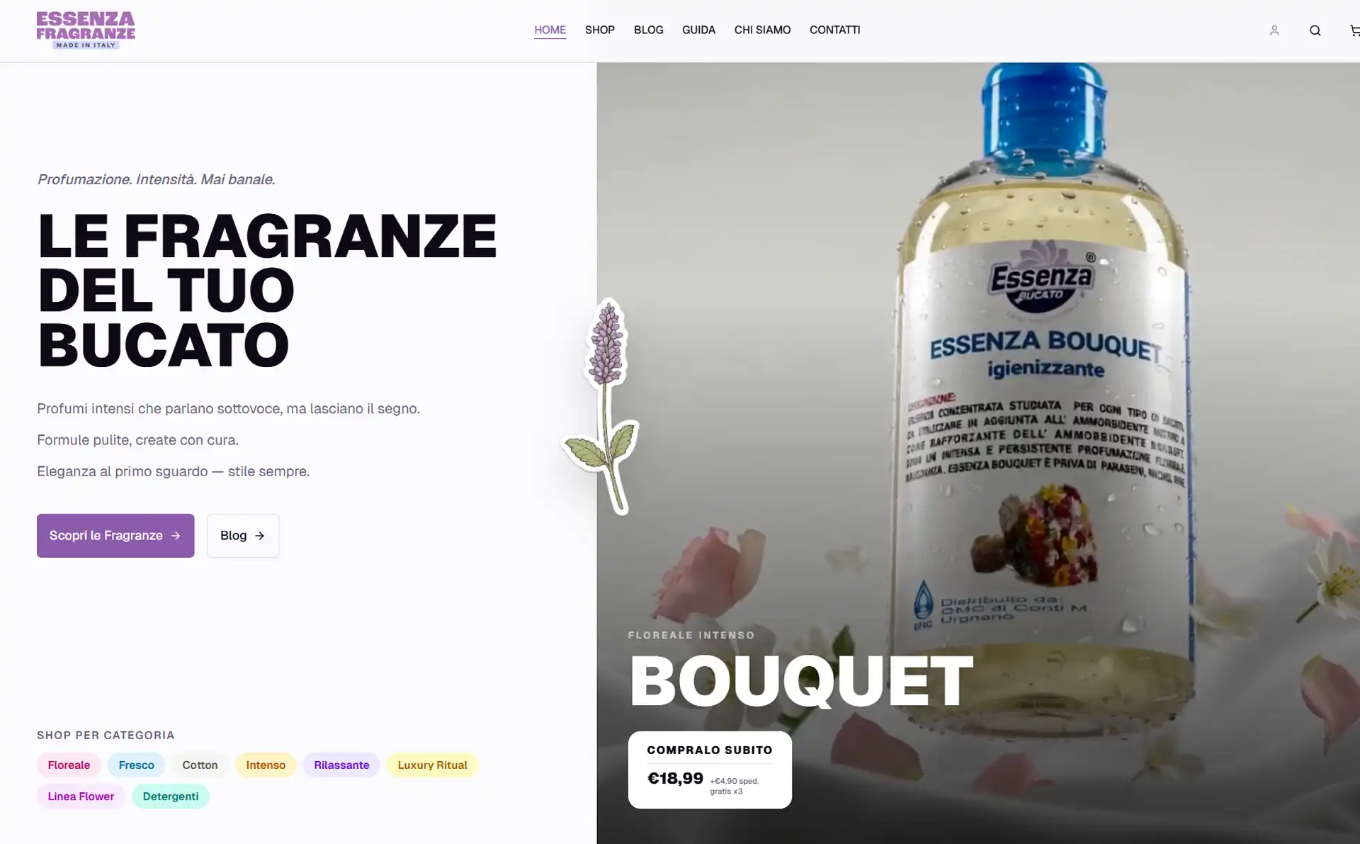 Essenza Fragranze — E-commerce · Social